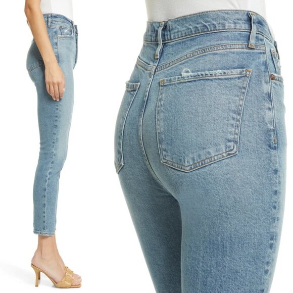 AGOLDE Revolve Nico High Waist Ankle Slim Fit Jeans Size‎ 29 Blue Denim Button - Picture 11 of 11